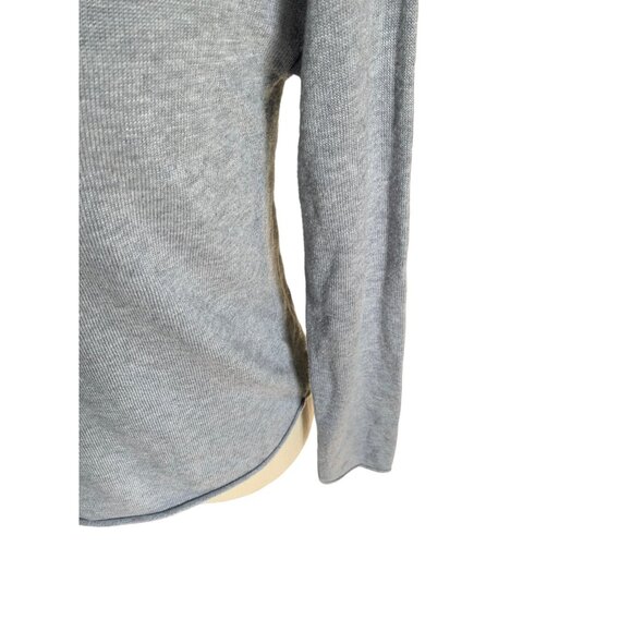 Rachel Zoe Pullover Sweater Cashmere Blend Gray Small Block Letters 'BLESSED' - Picture 4 of 7